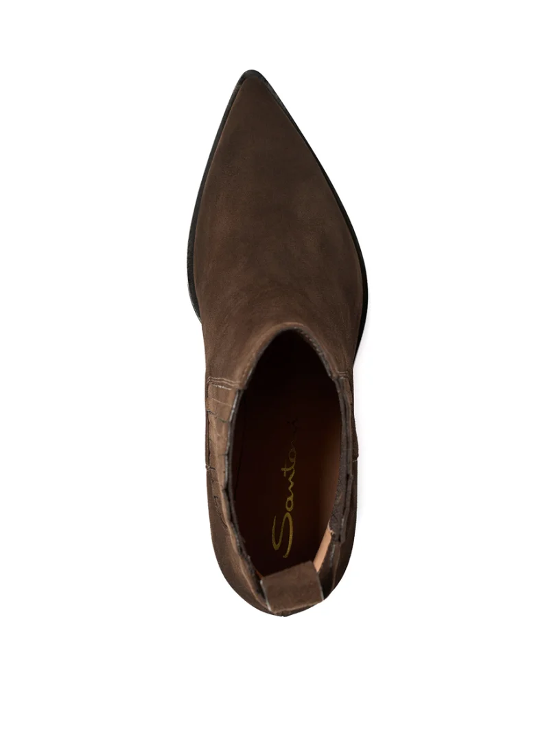 Велурени боти с ток Santoni — снимка 4