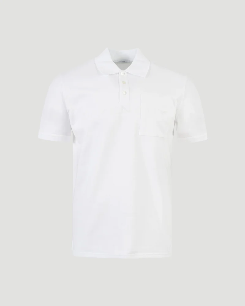 Polo Shirt with Givenchy Paris Jacquard in White