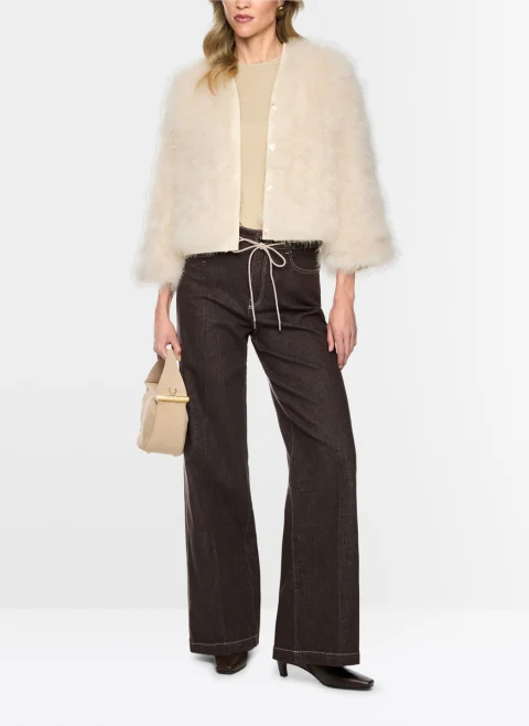 Късо яке с пера Marc Cain Collections — снимка 2