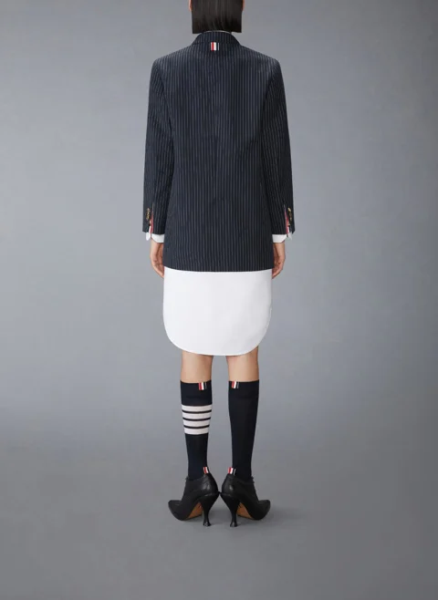 Сако с фино райе от вълна Thom Browne — снимка 3