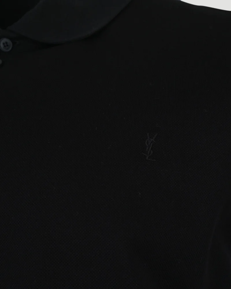 Cotton Polo Shirt in Black — снимка 2