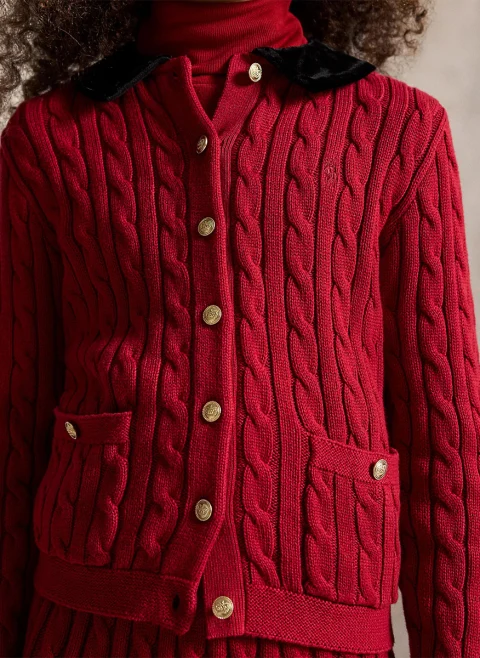 Жилетка с детайли от кадифе Ralph Lauren Kids 7-14 — снимка 2