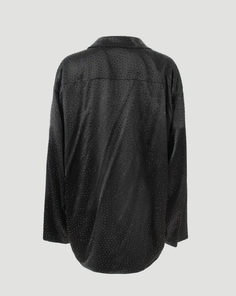 Rhinestone-Embellished Shirt in Viscose — снимка 2