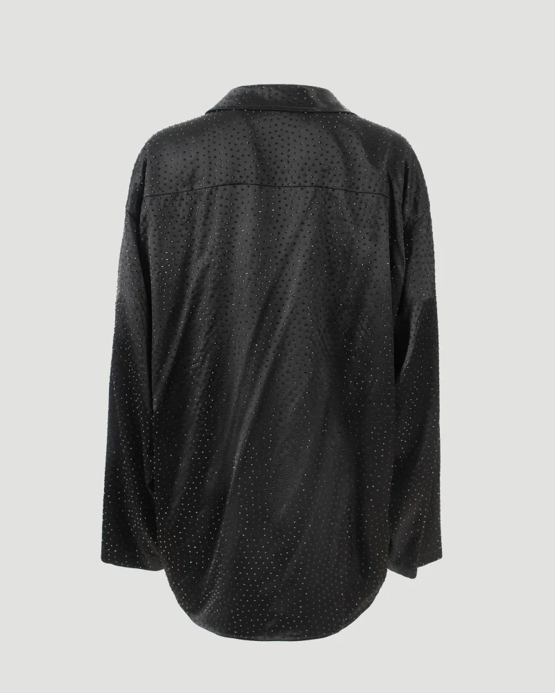 Rhinestone-Embellished Shirt in Viscose — снимка 2