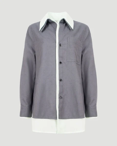Relaxed Fit Double Layer Cotton Shirt