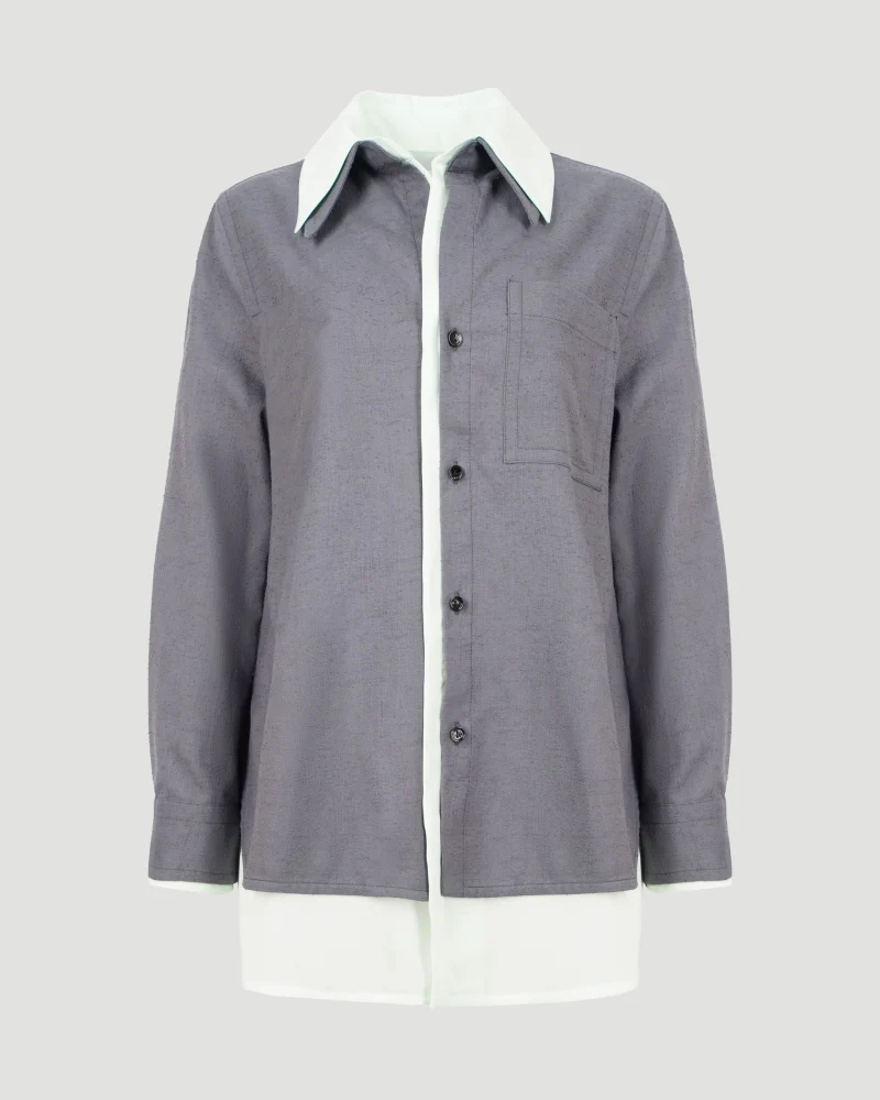 Relaxed Fit Double Layer Cotton Shirt