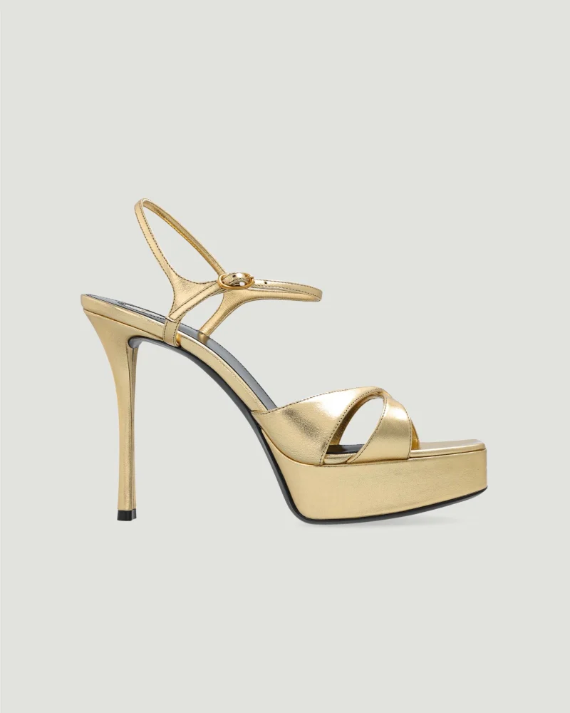 Debbie Platform Sandals in Metallic Leather