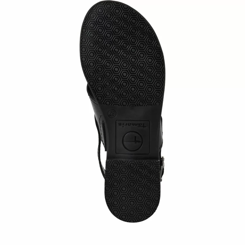 Дамски Равни Сандали TAMARIS – 1-28102-44-003 BLACK LEATHER — снимка 6