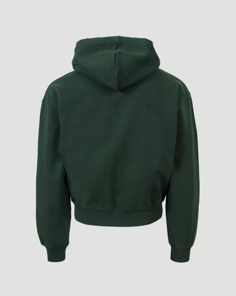 Grosgrain Logo Zip Hoodie in Dark Green — снимка 4