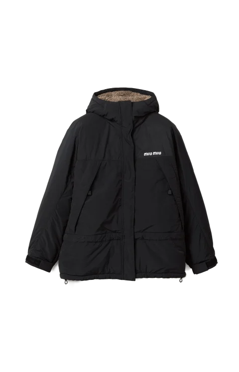 Pongé Down Jacket in Black