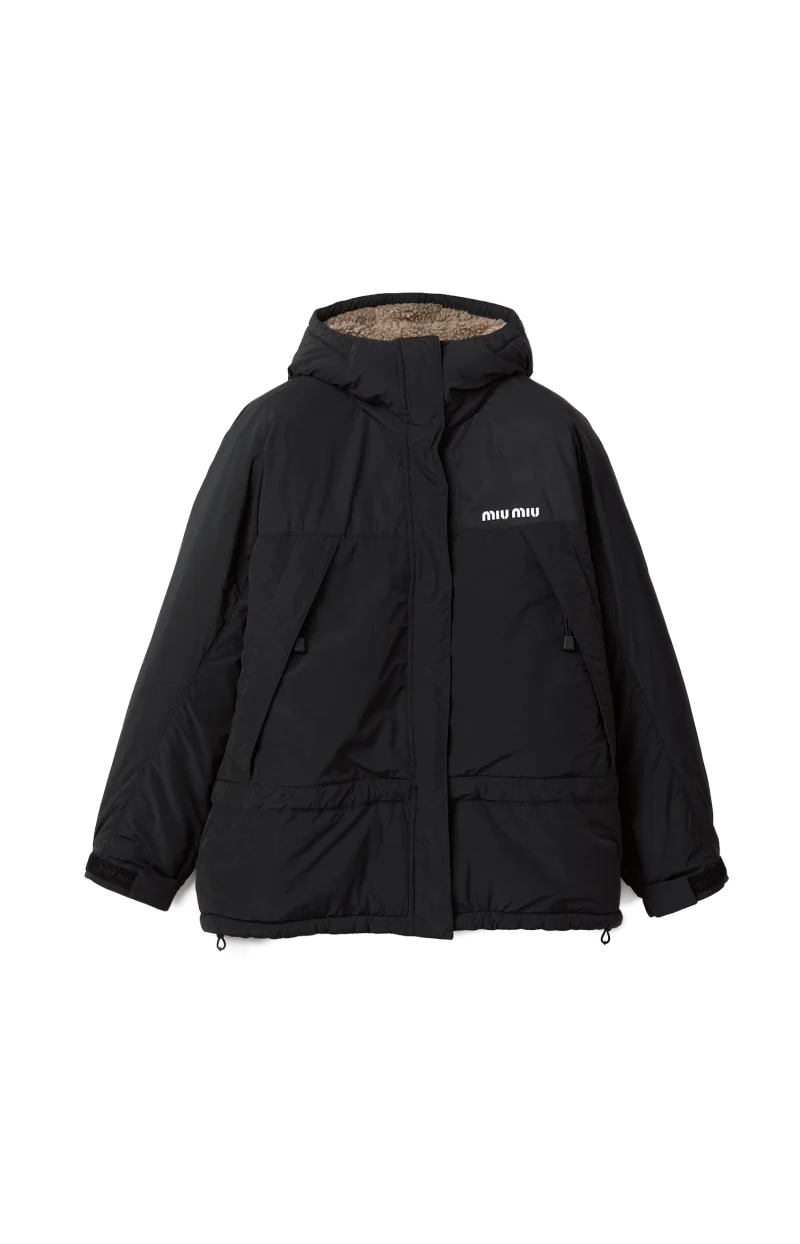 Pongé Down Jacket in Black