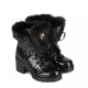 Дамски черни боти пух New Italia Shoes — снимка 3