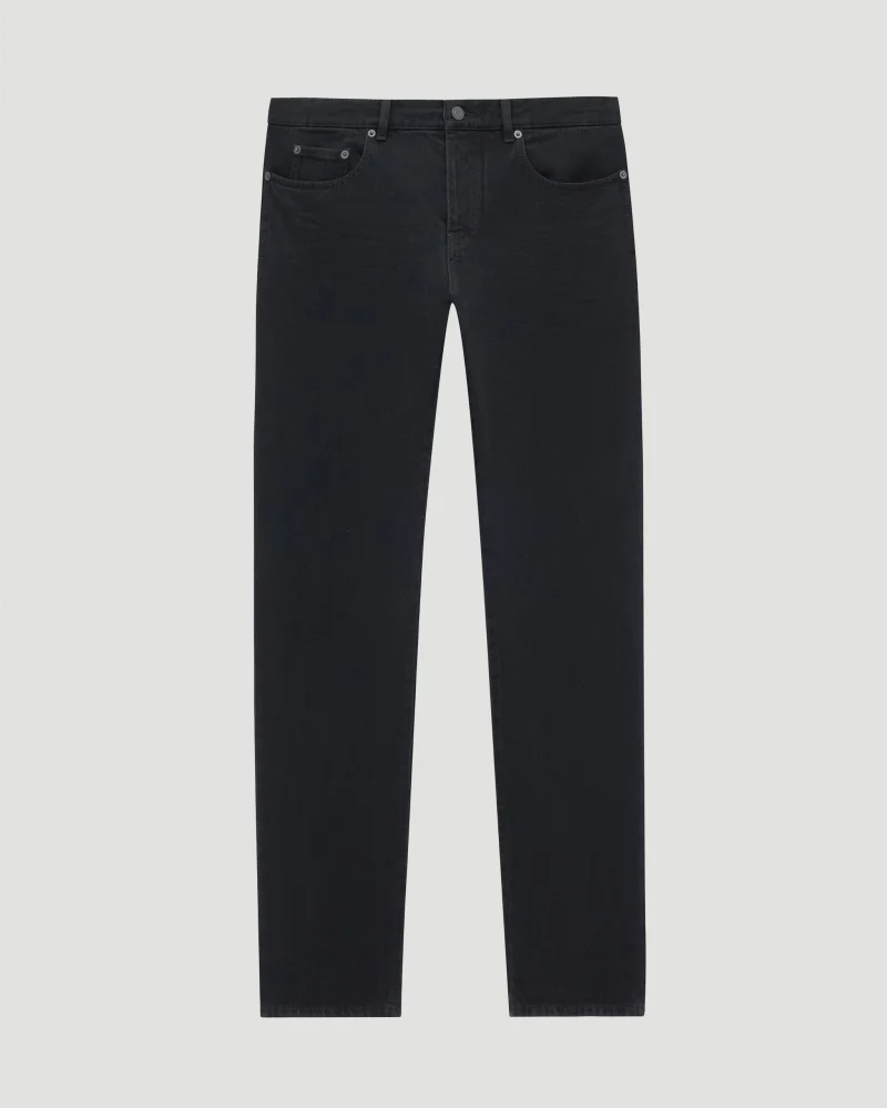 Slim Jeans in Plain Carbon Black Denim