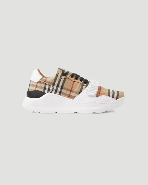 Lace-Up Check Sneakers