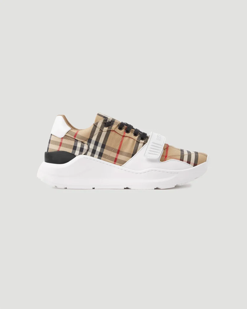 Lace-Up Check Sneakers