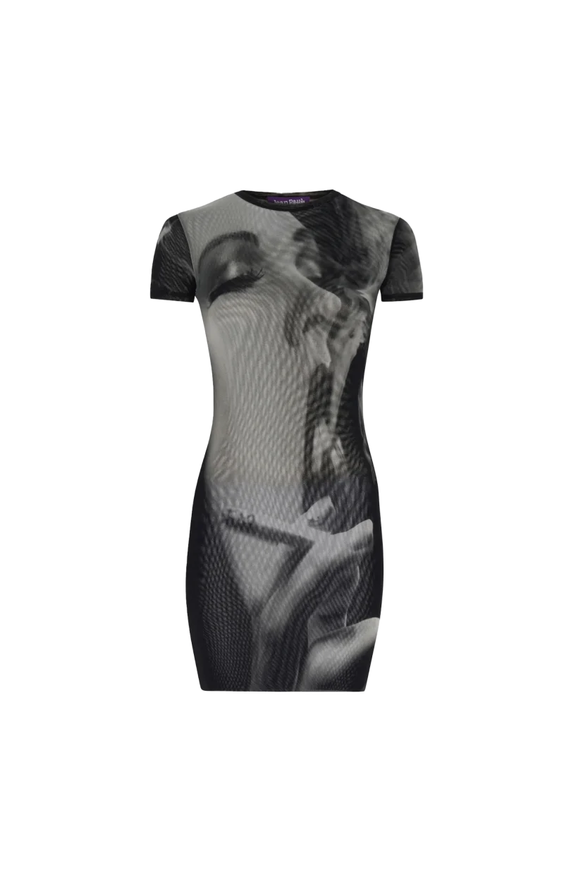 Mesh Dress in Black/Grey