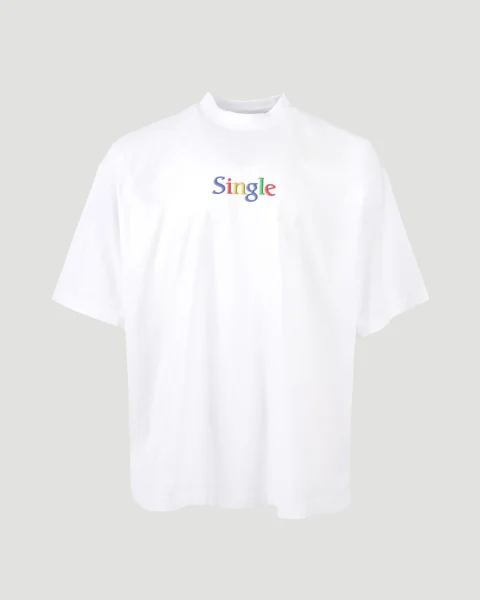 Oversized 'Single' Slogan T-Shirt