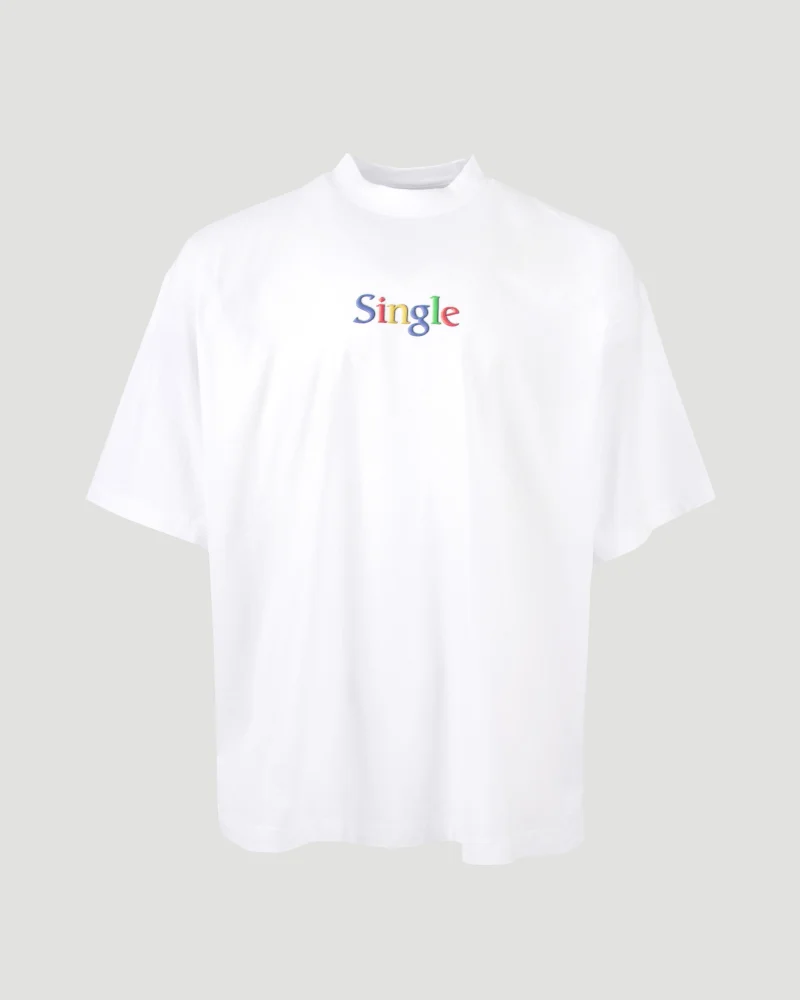 Oversized 'Single' Slogan T-Shirt