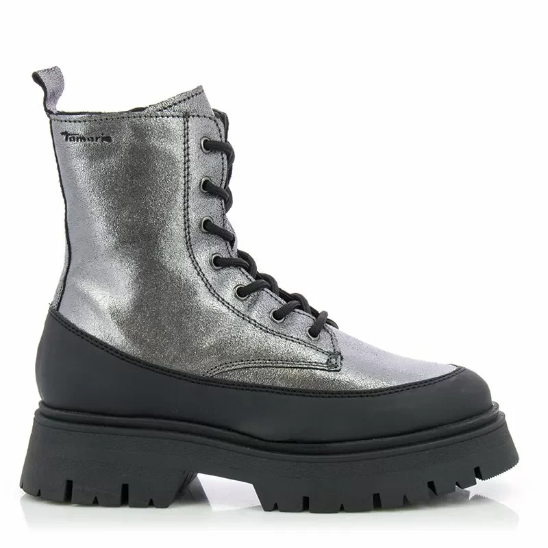 Дамски Кубинки TAMARIS – 1-1-25230-39 910 SILVER MET/BLK