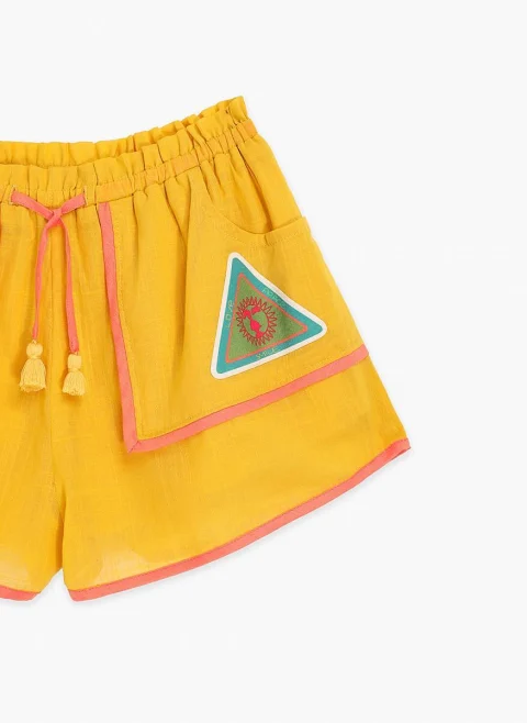 Къс панталон с апликация Zimmermann Kids — снимка 3