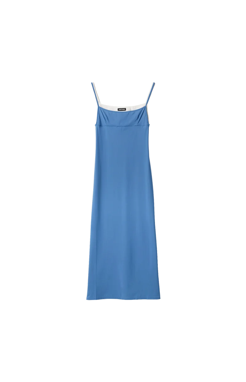 Stretch Jersey Midi-Dress in Aviator Blue