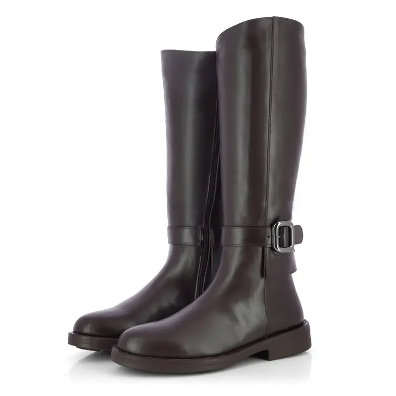 Офицерки CARLO FABIANI – 247-8466 BROWN LEATHER — снимка 3