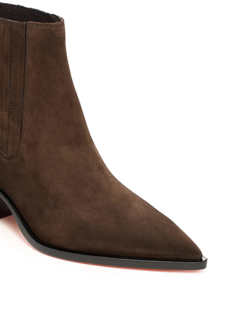 Велурени боти с ток Santoni — снимка 5