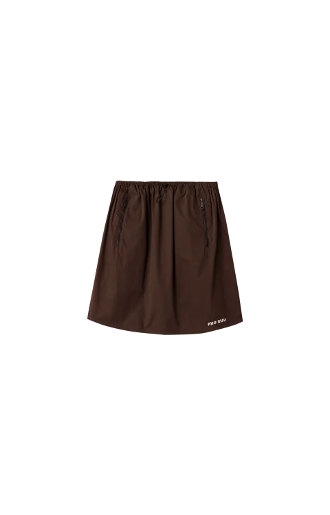 Washed Gabardine Skirt in Ebony