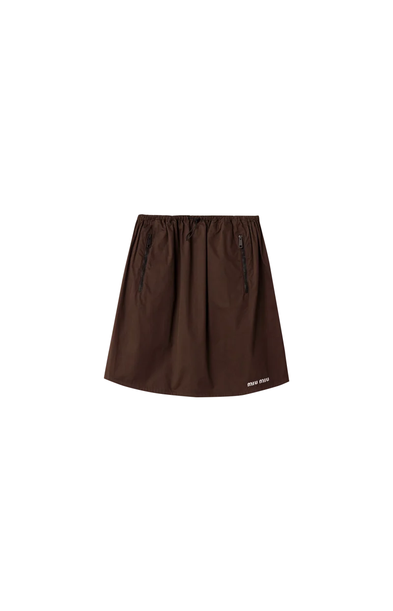 Washed Gabardine Skirt in Ebony