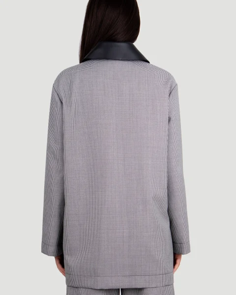 Circle Embroidered Overshirt in Wool — снимка 3