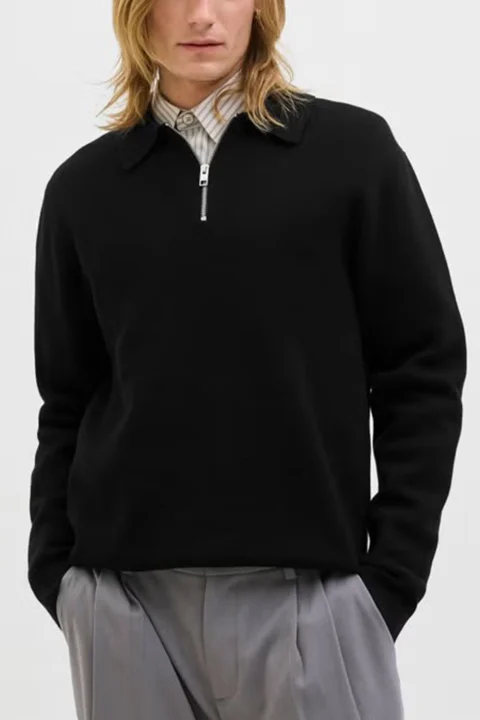 Плетено Jprblamilano Stitch Zip 12281743 C-N10 black — снимка 2