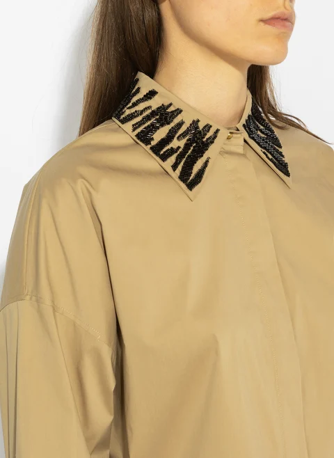 Риза с мъниста 'Oversized fit'' Max Mara Studio Mstgene — снимка 11
