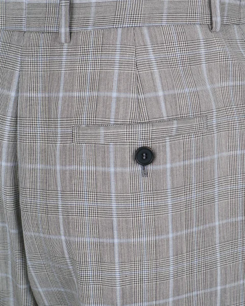 Wool Peg Trousers in Grey and Blue — снимка 4