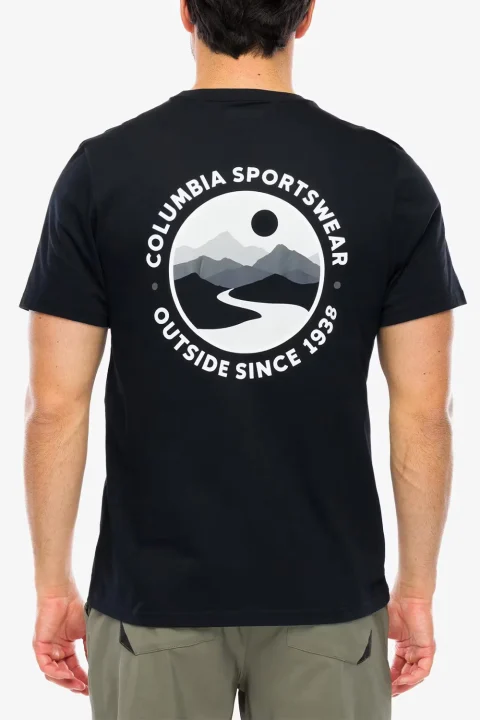 T-Shirt CSC Outdoor Back Graphic 2155021 012 black, scoped view — снимка 2