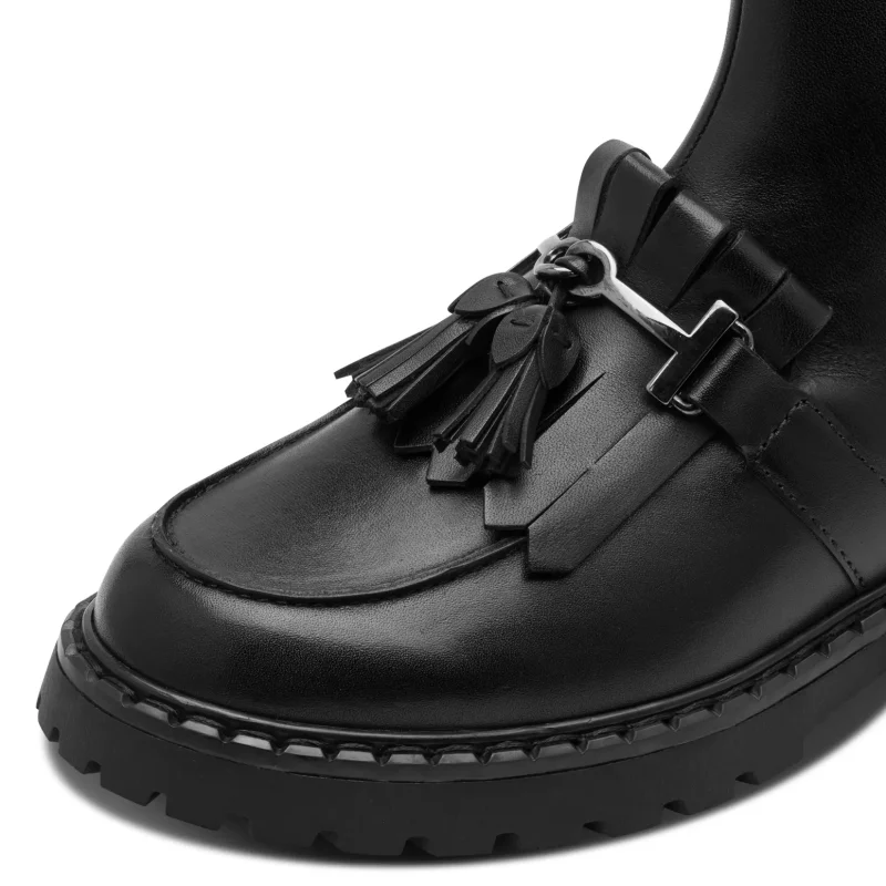 Дамски Равни Боти TAMARIS – 1-25493-47-003 BLACK LEATHER — снимка 4