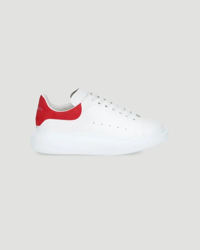 Oversized Sneaker in White/Lust Red