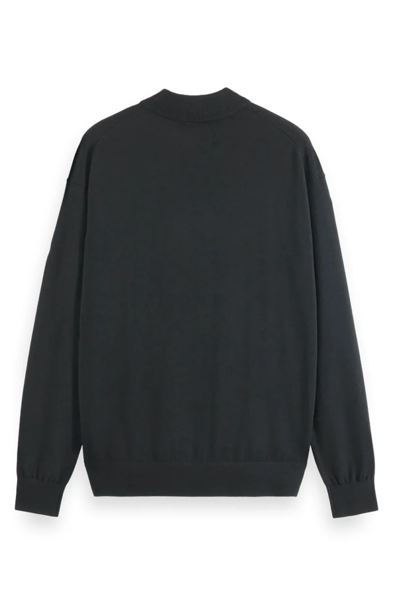 Плетено Core-Dropped Shoulder Mock Neck 179184 0008 black — снимка 2
