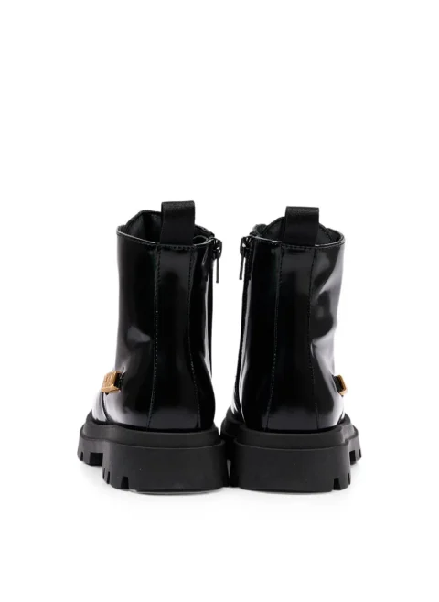 Кожени боти с лого Moschino Kids — снимка 4