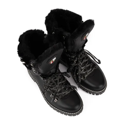 Дамски черни боти с вълна New Italia Shoes — снимка 10