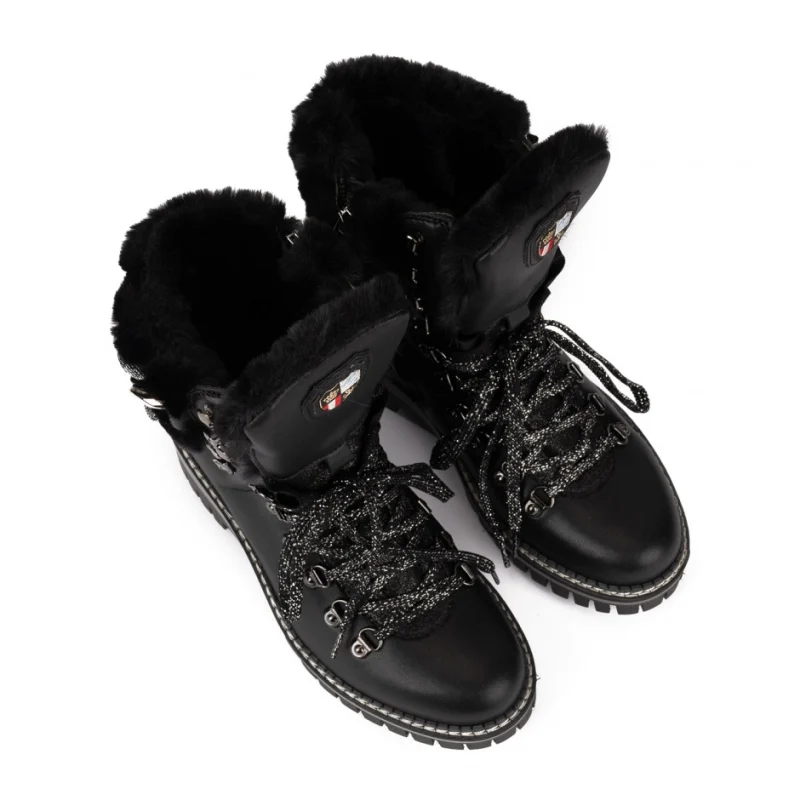 Дамски черни боти с вълна New Italia Shoes — снимка 10