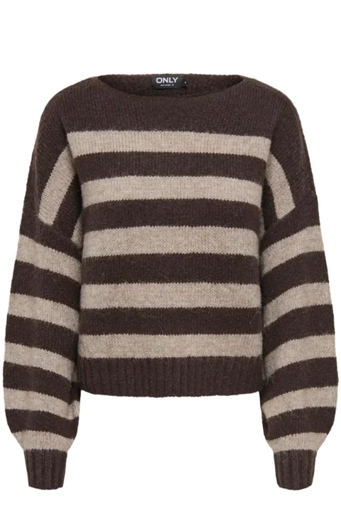 Плетено Onlaya L/S Boatneck 15259682 19-1314 TCX seal brown