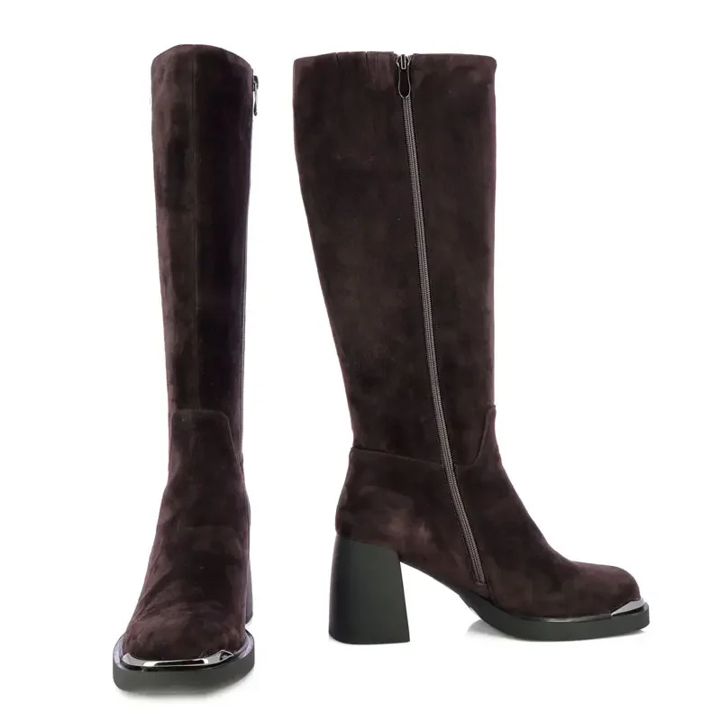 Ботуши На Ток CARLO FABIANI – 12715328 BROWN SUEDE — снимка 5