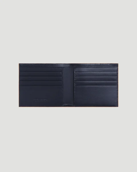 Intrecciato Bi-Fold Wallet in Navy — снимка 3
