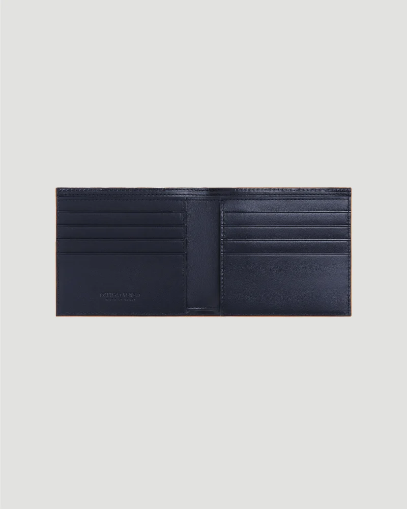 Intrecciato Bi-Fold Wallet in Navy — снимка 3