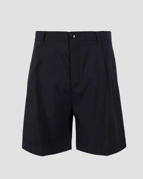 Black Wool Shorts