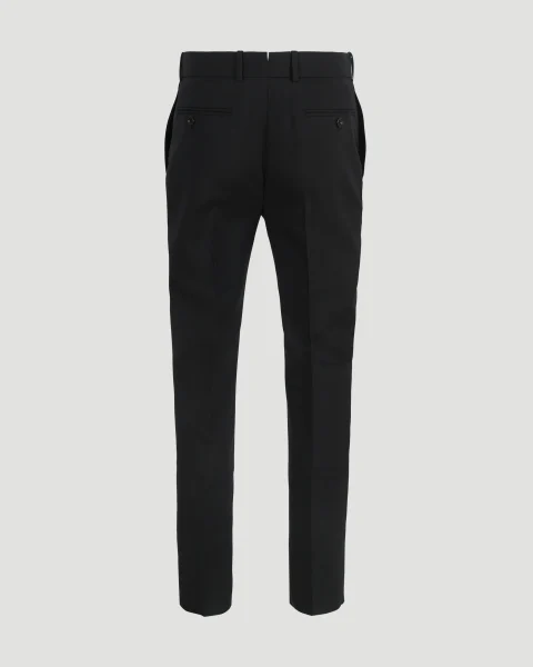 Tailored Cigarette Trousers in Black Wool