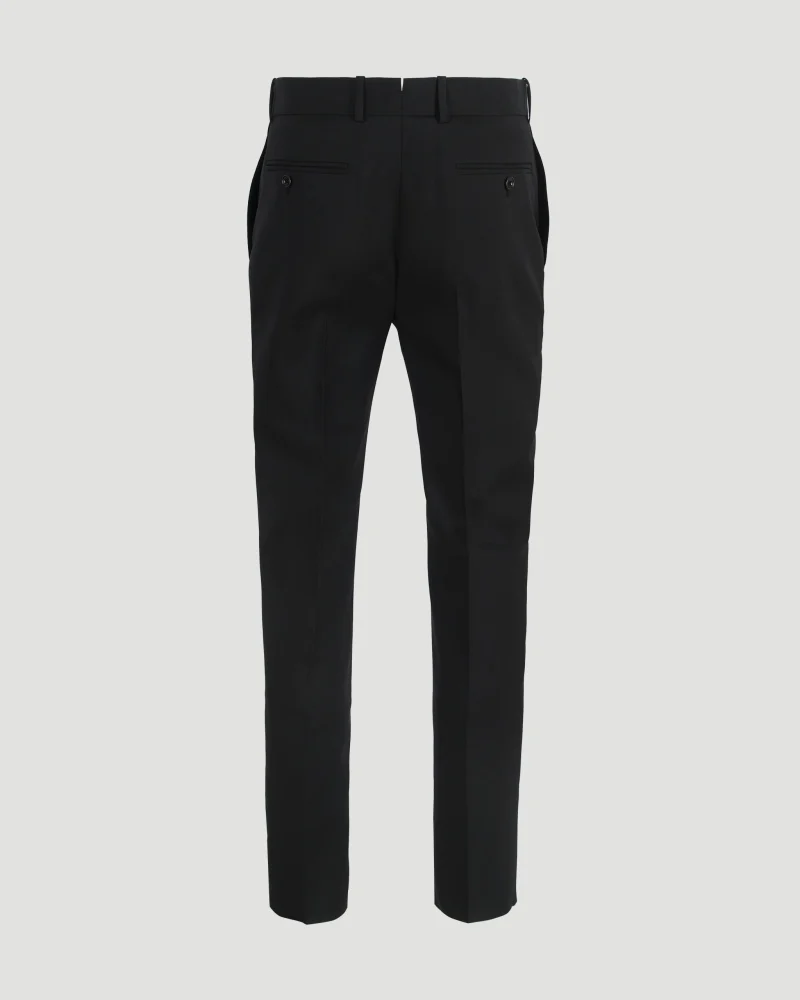 Tailored Cigarette Trousers in Black Wool