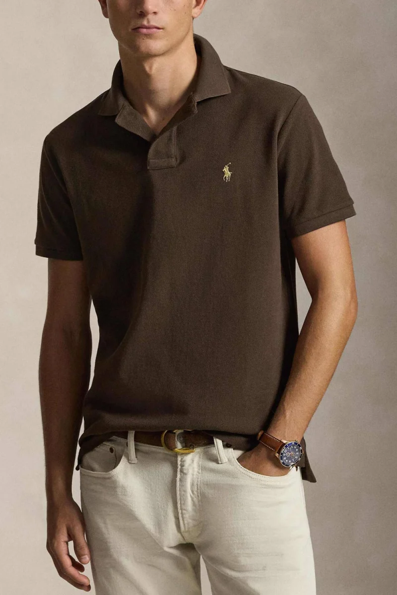 Polo Basic Mesh-Ssl-Knt 710680784527 200 brown — снимка 2
