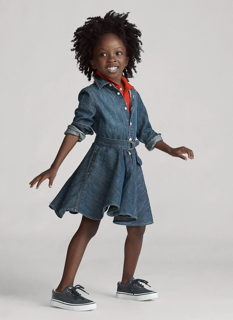 Рокля-риза от деним Ralph Lauren Kids 2-7