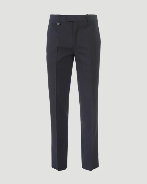 Check Wool Cashmere Tailored Trousers